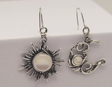 Load image into Gallery viewer, Handmade Opalite Opal Natural Drop Earrings , Moon & Sun