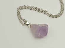 Load image into Gallery viewer, Natural RAW Amethyst pendant necklace, natural Amethyst stone necklace