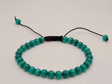 Load image into Gallery viewer, Green Cats Eye Stone Bracelet Genuine bead bracelet Adjustable
