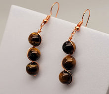 Load image into Gallery viewer, Handmade Tiger's Eye Natural Drop Earrings , Stone Tiger's Eye