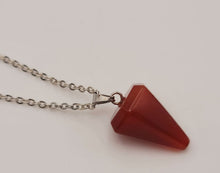 Load image into Gallery viewer, Crystal Necklace Silver Wire Carnelian Stone Healing Crystal Necklace