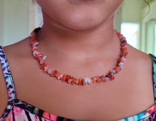Load image into Gallery viewer, Genuine Natural Handmade Crystal Choker Necklace Silver Tone Carnelian