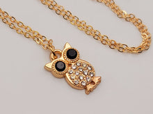 Load image into Gallery viewer, Cute Owl Golden Necklace, Dainty Necklace, Bridesmaid Gift Tiny Owl