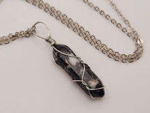 Load image into Gallery viewer, Natural Crystal Necklace Gold Wire & Silver Wrapped Moonstone Point