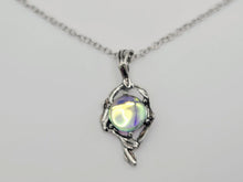 Load image into Gallery viewer, Silver Wire Wrapped Moon Stone Necklace Healing Crystal Necklace Silver tone