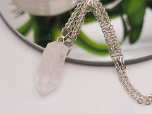 Load image into Gallery viewer, Clear Quartz Handmade Point Necklace Hexagon Chain Pendant Silver