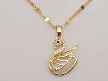 Load image into Gallery viewer, Milky Quartz Handmade Swan Necklace Gold Tone Swan Necklace