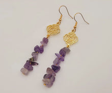 Load image into Gallery viewer, Handmade Amethyst Natural Drop Earrings , Crystal Earrings