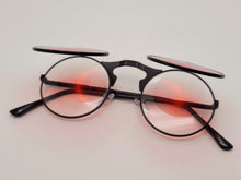 Load image into Gallery viewer, Steampunk Goggles Glasses Round Sunglasses Emo Retro Vintage Flip Up red