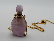 Load image into Gallery viewer, Perfume Bottle Crystal Amethyst Necklace Handmade, Genuine Stone