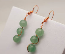 Load image into Gallery viewer, Handmade Green aventurine Natural Drop Earrings , Stone Earrings