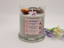 Load image into Gallery viewer, Kiss me all Over Natural Soy Wax Candle Highly Scented with Smokey Quartz Crystals