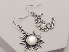 Load image into Gallery viewer, Handmade Opalite Opal Natural Drop Earrings , Moon & Sun