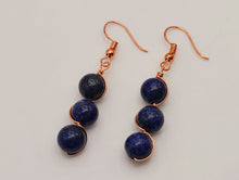 Load image into Gallery viewer, Handmade Lapis Lazuli Natural Drop Earrings , Stone Earrings