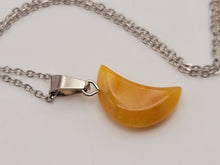Load image into Gallery viewer, Natural Handmade Crystal Necklace Silver Tone Citrine Healing Crystal Moon Necklace