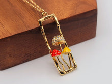 Load image into Gallery viewer, Mushroom Necklace Boho Jewelry for Gift, Gold Mushroom Pendant, Hippie Jewelry