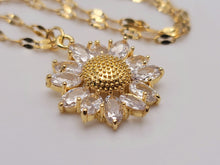 Load image into Gallery viewer, Gorgeous Sunflower Dainty Necklace - gift for her Gold Tone