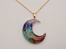 Load image into Gallery viewer, Moon Orgonite Pendant Necklace Metatron Cosmic Healing Crystal Sacred