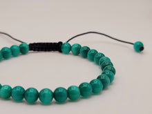 Load image into Gallery viewer, Green Cats Eye Stone Bracelet Genuine bead bracelet Adjustable