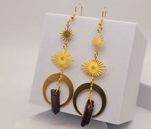 Load image into Gallery viewer, Celestial Aura Quartz Earrings Handmade, Cute earrings