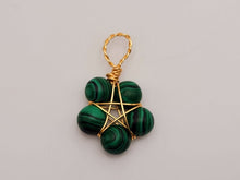 Load image into Gallery viewer, Crystal Necklace Gold Wire Wrapped Malachite Healing Crystal star Necklace