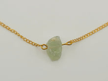 Load image into Gallery viewer, RAW Green Aventurine Healing Crystal Necklace Gold tone