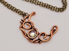 Load image into Gallery viewer, Trendy Cute Crystal Necklace Wired Moon Necklace Healing Crystal
