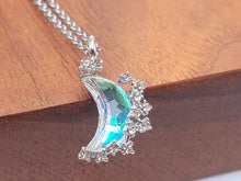 Load image into Gallery viewer, Moon Pendant necklace, 18mm Silver plated pewter charm, Gorgeous Shinny MOON Necklace