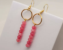 Load image into Gallery viewer, Handmade Strawberry Quartz Natural Drop Earrings , Stone Earrings