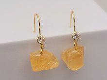 Load image into Gallery viewer, Handmade Citrine Natural Drop Earrings , Stone Earrings