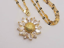 Load image into Gallery viewer, Gorgeous Sunflower Dainty Necklace - gift for her Gold Tone