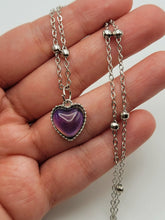 Load image into Gallery viewer, Changing Color Mood Stone Necklace Heart Necklace Mood