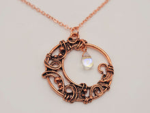 Load image into Gallery viewer, Wire Wrapped Moon Stone Necklace Healing Crystal Necklace
