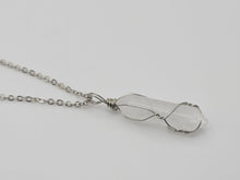 Load image into Gallery viewer, Clear Quartz Handmade Point Necklace Hexagon Chain Pendant