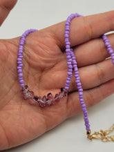 Load image into Gallery viewer, Amethyst Choker Necklace Gold tone Gorgeous Choker Seed Bead