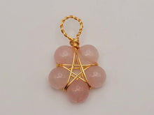 Load image into Gallery viewer, Gold Wire Wrapped Rose Quartz Healing Crystal Point Necklace Gold tone