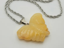 Load image into Gallery viewer, Choker Necklace Silver Tone Citrine Healing Crystal Butterfly