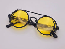 Load image into Gallery viewer, Steampunk Goggles Glasses Round Sunglasses Emo Retro Vintage Yellow
