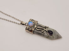 Load image into Gallery viewer, Natural Handmade Crystal Necklace Labradorite With Opal & Amethyst Reiki