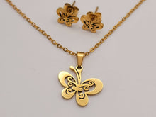 Load image into Gallery viewer, Butterfly Necklace & Earrings Gift Set - gift for her