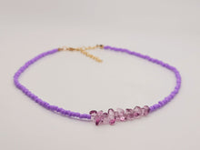 Load image into Gallery viewer, Amethyst Choker Necklace Gold tone Gorgeous Choker Seed Bead