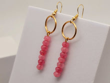 Load image into Gallery viewer, Handmade Strawberry Quartz Natural Drop Earrings , Stone Earrings