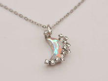 Load image into Gallery viewer, Moon Pendant necklace, 18mm Silver plated pewter charm, Gorgeous Shinny MOON Necklace