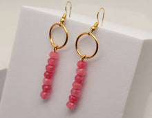 Load image into Gallery viewer, Handmade Strawberry Quartz Natural Drop Earrings , Stone Earrings