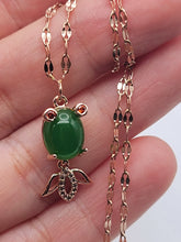 Load image into Gallery viewer, Jade Natural Necklace Gold Tone Necklace- Good Luck•Fortune