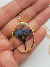Load image into Gallery viewer, Gold Pressed Flower Necklace | Dried Flower Jewelry | Real Flower Necklace