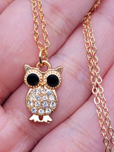 Load image into Gallery viewer, Cute Owl Golden Necklace, Dainty Necklace, Bridesmaid Gift Tiny Owl