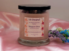 Load image into Gallery viewer, Elegant Diva Natural Soy Wax Candle Highly Scented with Labradorite Crystals
