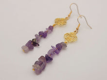 Load image into Gallery viewer, Handmade Amethyst Natural Drop Earrings , Crystal Earrings