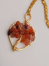 Load image into Gallery viewer, Natural Handmade Crystal Necklace Gold Wire Wrapped Carnelian Healing